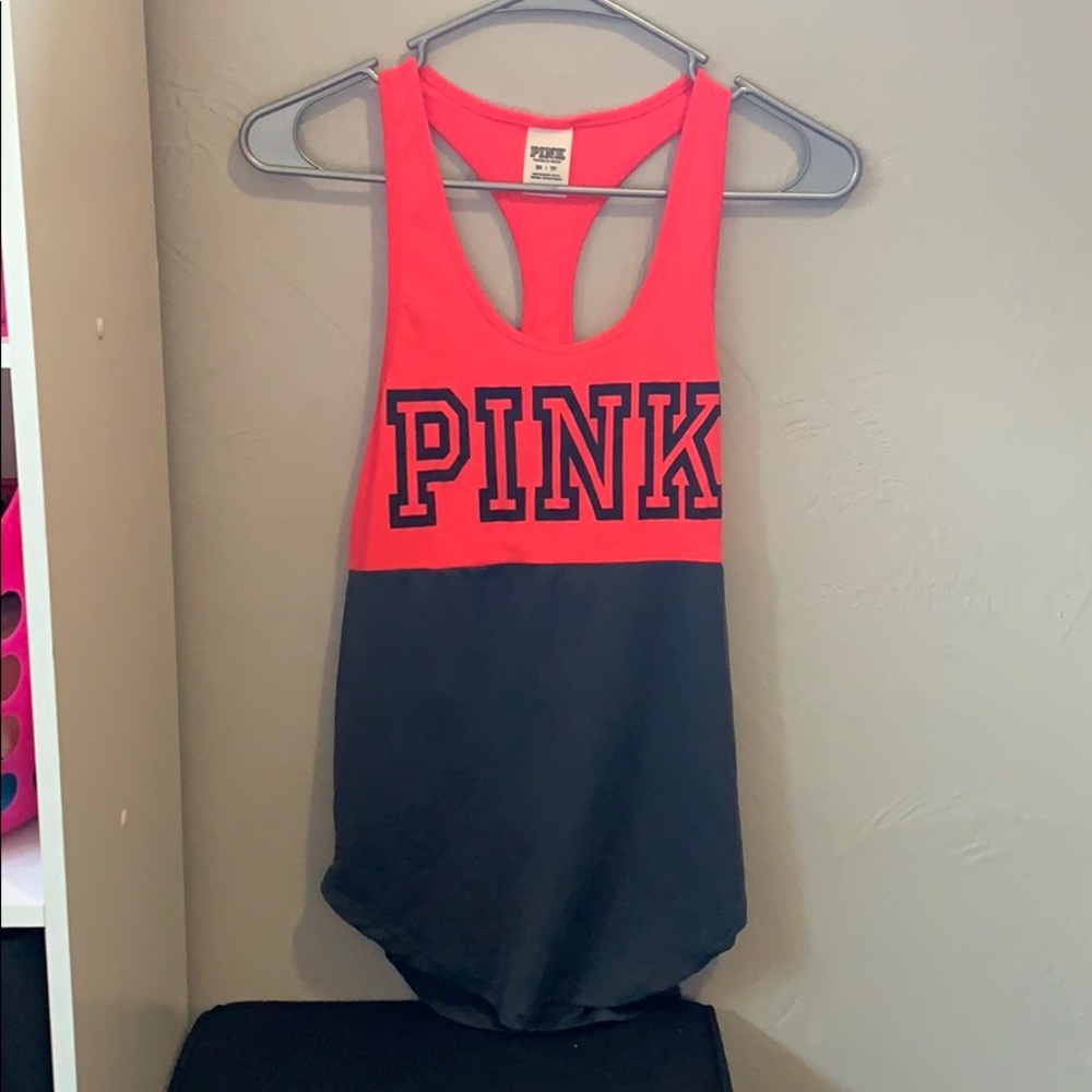 Pink and grey tank top